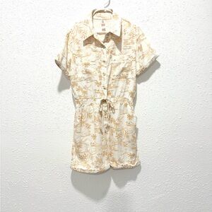 Franki linen Floral Cream Kids‎ Romper T10
